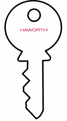 HW 001-0299 New Haworth Core&Key Black Plastic One Key and Core Random KEYING 