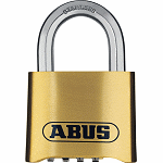 ABUS 2-Inch All Weather Solid Brass 4-Dial Resettable Combination Padlock with Stainless Steel Shackle - SKU: 180IB/50