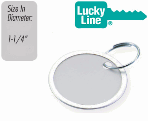Lucky Line White Paper Key Tag w/ Overlapping Ring - SKU: 282