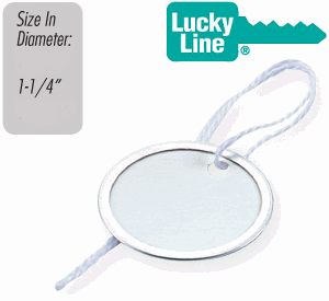 Lucky Line White Paper Key Tag with String - SKU: 272