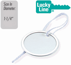 White Paper Key Tag with String
