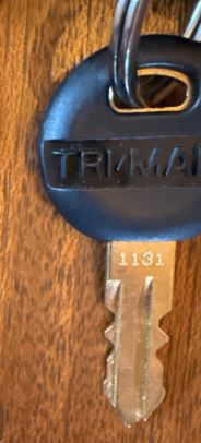 KEY - TRIMARK - TRIMARK (INSTACODE / CODES ONLINE - USE CODEMAX & RED TIP STOP - LASER CUT-DO NOT USE PLASTIC TOP) | DOUBLE-SIDED CUT KEY more images