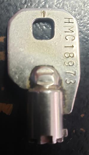 HMC21001-HMC20250 Licensed Locksmith. 2 Keys for Homak Safe round tubular key 