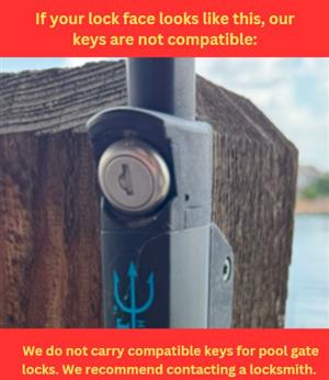 NOT COMPATIBLE WITH POOL GATE LOCKS